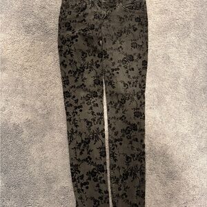 &Denim By H&M Velour Flowers Black Skinny Denim Jeans Women 29x32